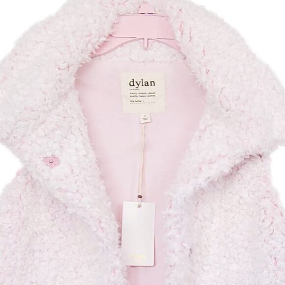 New Dylan Women's Shaggy Lux Pile Fleece Collared Vest - Picture 4 of 6